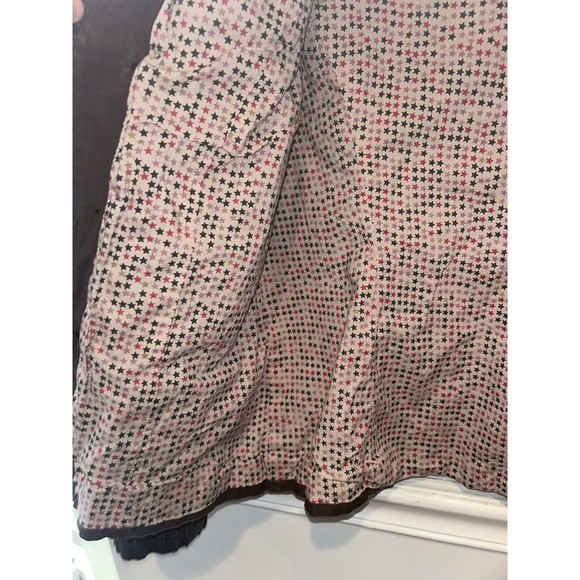 AI Authentic Icon Women's Jacket Brown Buttons Zipper Cotton Light Large - Picture 13 of 16